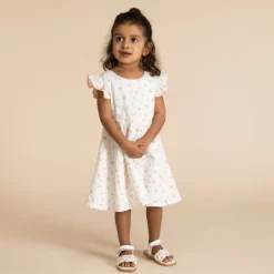 Robe manches courtes imprimé fleurs pour bébé fille