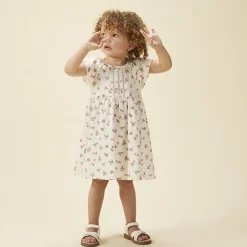 Robe manches courtes imprimé pêches pour bébé fille