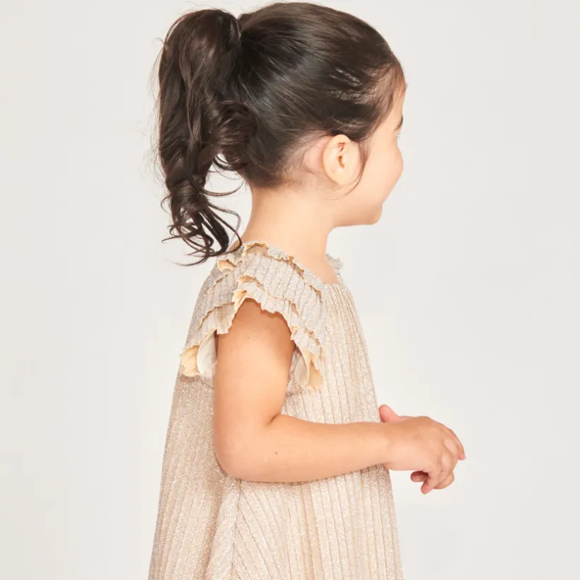 Robe manches courtes papillon pailletées pour bébé fille