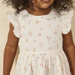 Robe manches courtes volantées imprimé fleuris pour bébé fille
