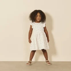 Robe manches courtes volantées imprimé fleuris pour bébé fille