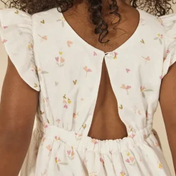 Robe manches courtes volantées imprimé fleuris pour bébé fille