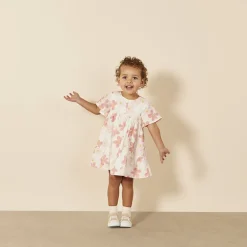 Robe manches courtes volantée imprimé floral pour bébé fille