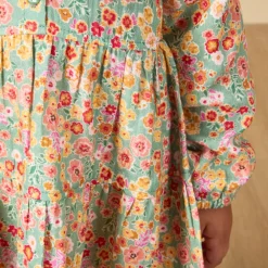 Robe manches longues en double gaze imprimé fleurs pour bébé fille