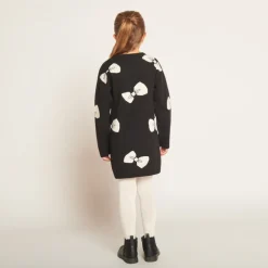 Robe manches longues en tricot motif nœuds pour fille