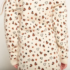 Robe manches longues en tricot léopard pour fille