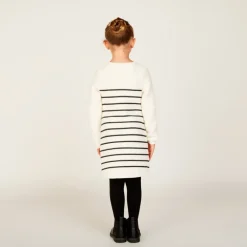 Robe manches longues en tricot rayé pour fille