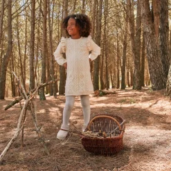 Robe manches longues en tricot uni pour fille