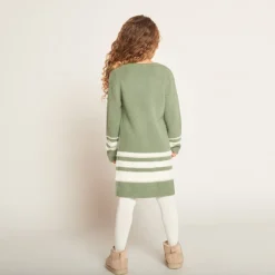 Robe manches longues en tricot avec sequins fantaisie pour fille