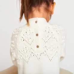 Robe manches longues en tricot uni pour bébé fille