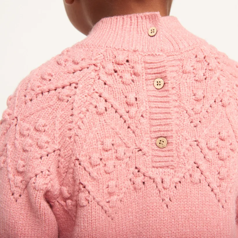 Robe manches longues en tricot uni pour bébé fille