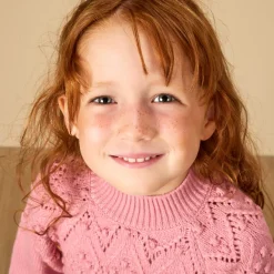 Robe manches longues en tricot uni pour bébé fille