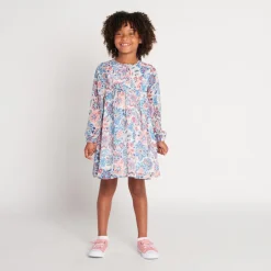 Robe manches longues à fleurs pour fille