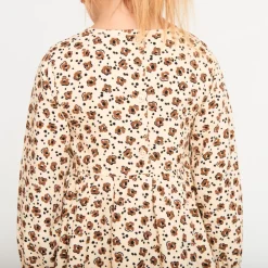 Robe manches longues imprimées fleurs plates pour bébé fille
