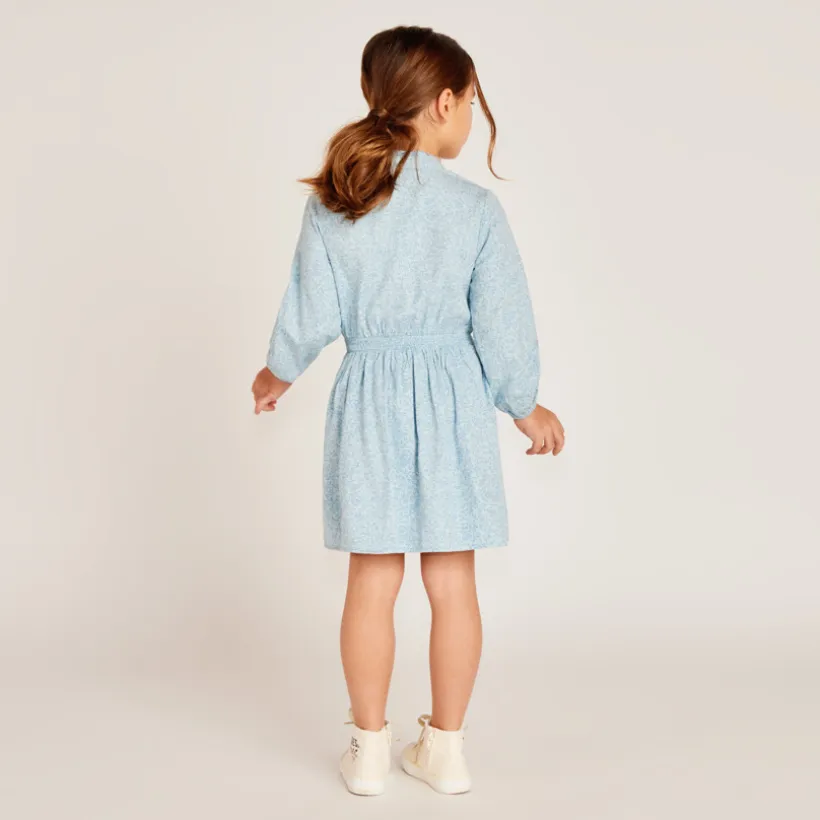 Robe manches longues imprimé fleurs pour fille