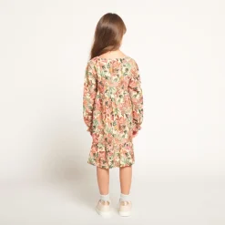 Robe manches longues imprimé fleurs pour fille