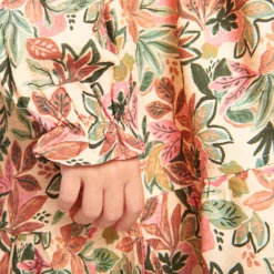 Robe manches longues imprimé fleurs pour fille