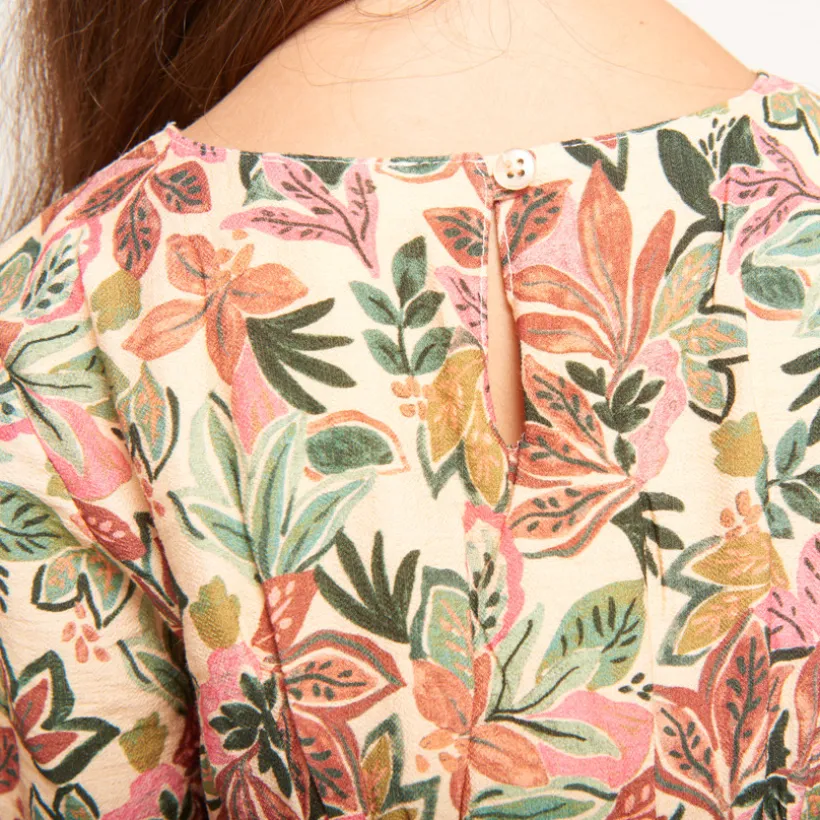 Robe manches longues imprimé fleurs pour fille