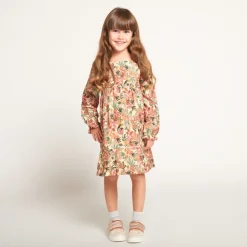 Robe manches longues imprimé fleurs pour fille