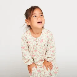 Robe manches longues imprimé floral pour bébé fille