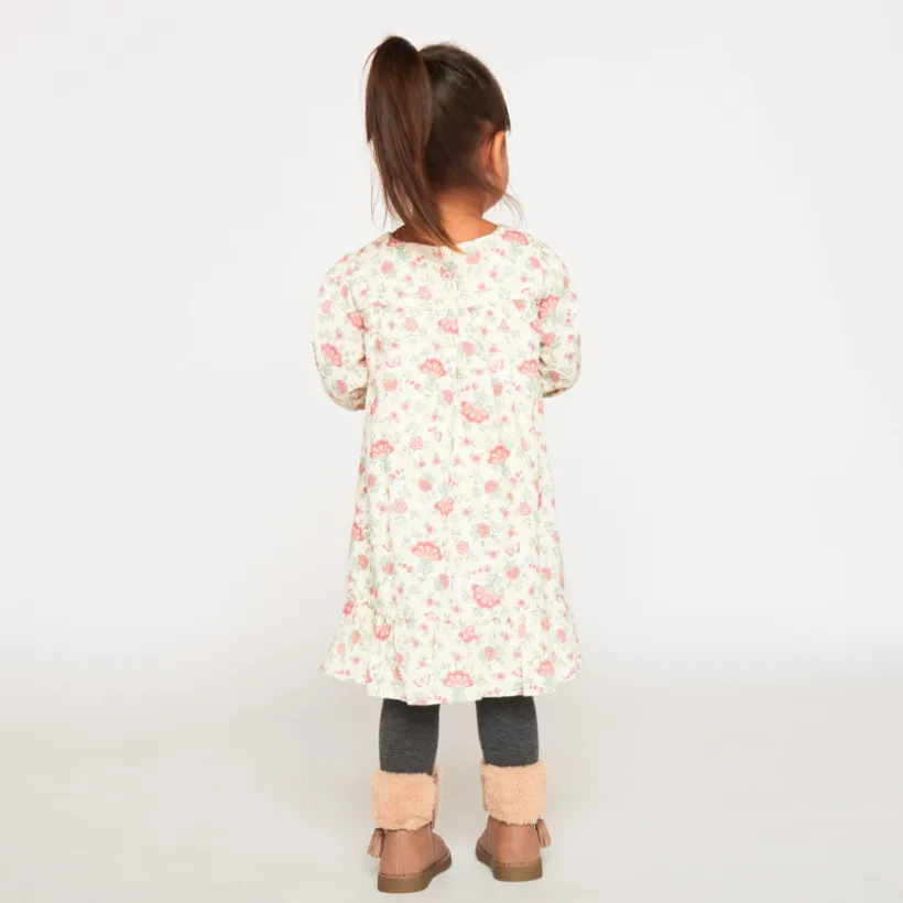 Robe manches longues imprimé floral pour bébé fille