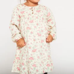 Robe manches longues imprimé floral pour bébé fille