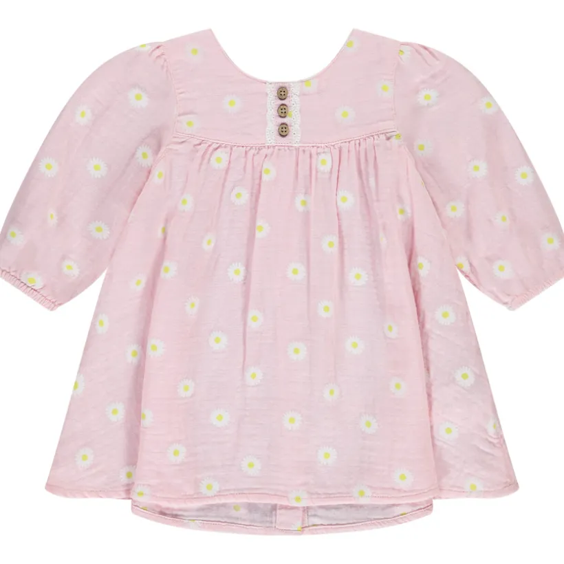 Robe manches longues imprimé marguerites pour bébé fille