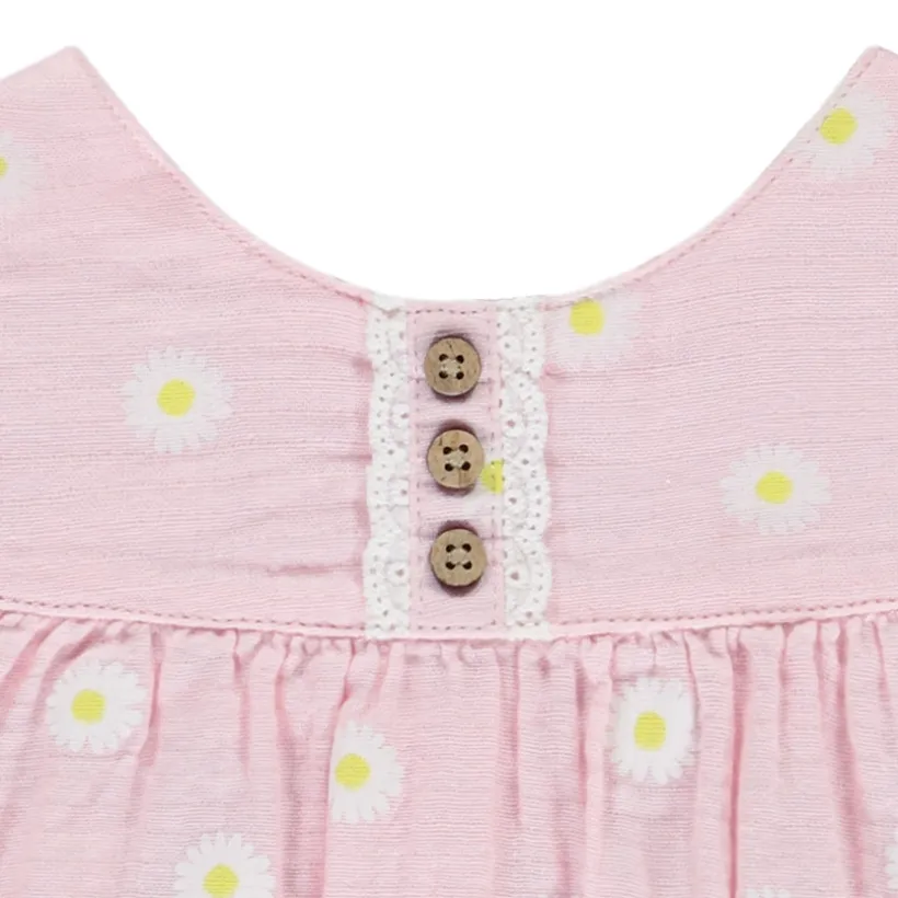 Robe manches longues imprimé marguerites pour bébé fille