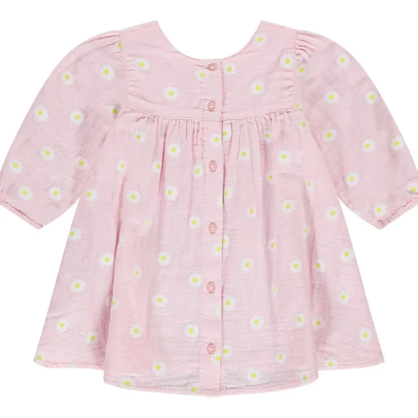 Robe manches longues imprimé marguerites pour bébé fille