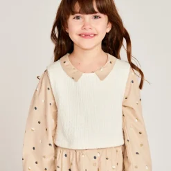 Robe manches longues à pois 2 en 1 pour fille