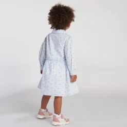 Robe manches longues rayée et imprimée fleurs pour bébé fille