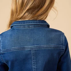 Robe manches longues style chemise effet denim pour fille