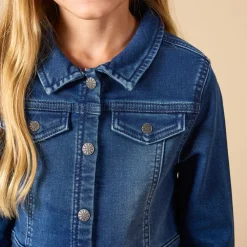 Robe manches longues style chemise effet denim pour fille
