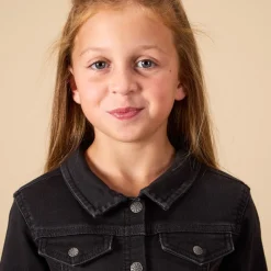 Robe manches longues uni effet chemise pour fille