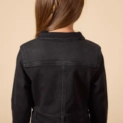 Robe manches longues uni effet chemise pour fille