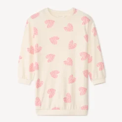 Robe molleton imprimé cœurs pour fille