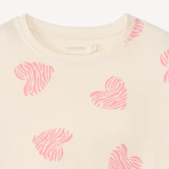 Robe molleton imprimé cœurs pour fille