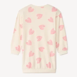 Robe molleton imprimé cœurs pour fille