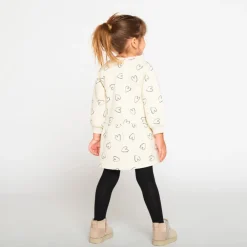 Robe molleton imprimé cœurs pour bébé fille