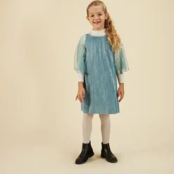 Robe plissée avec cape en tulle pour fille