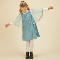 Robe plissée avec cape en tulle pour fille