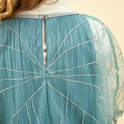 Robe plissée avec cape en tulle pour fille