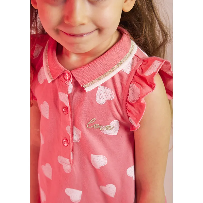 Robe polo en jersey imprimé pour fille