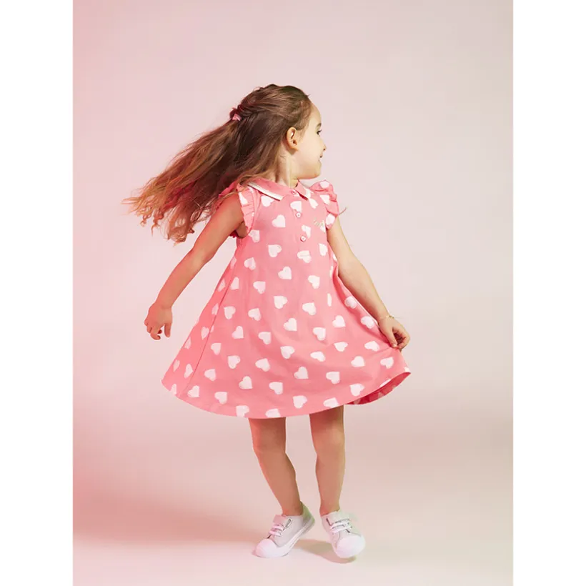 Robe polo en jersey imprimé pour fille