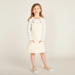 Robe salopette avec poches plaquées pour fille