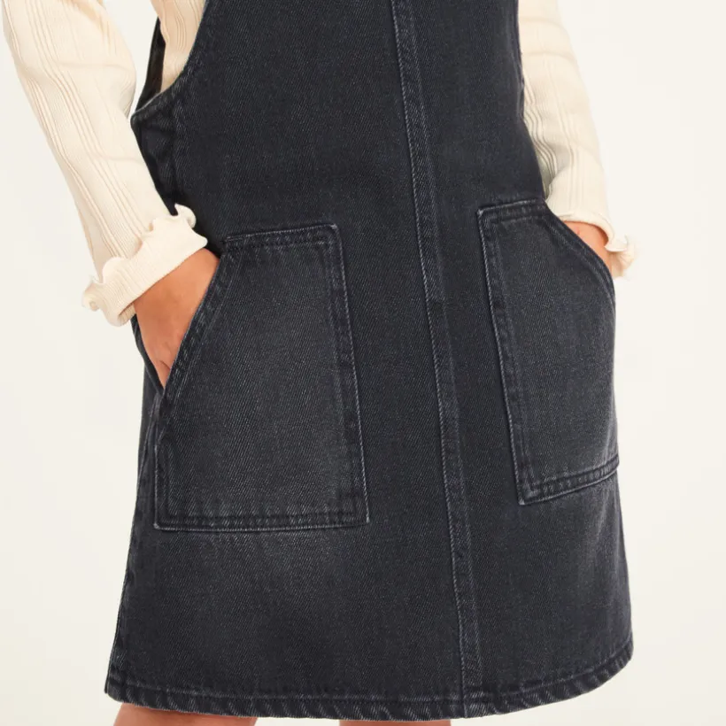 Robe salopette fille en jean