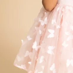 Robe sans manches avec papillons en relief pour bébé fille