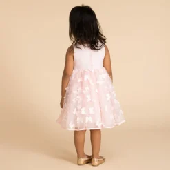 Robe sans manches avec papillons en relief pour bébé fille