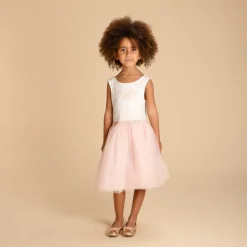 Robe sans manches bi-matières avec cape papillon pour fille