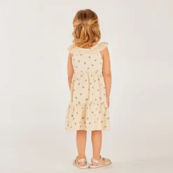 Robe sans manches à col en broderie anglaise imprimé cerises pour fille